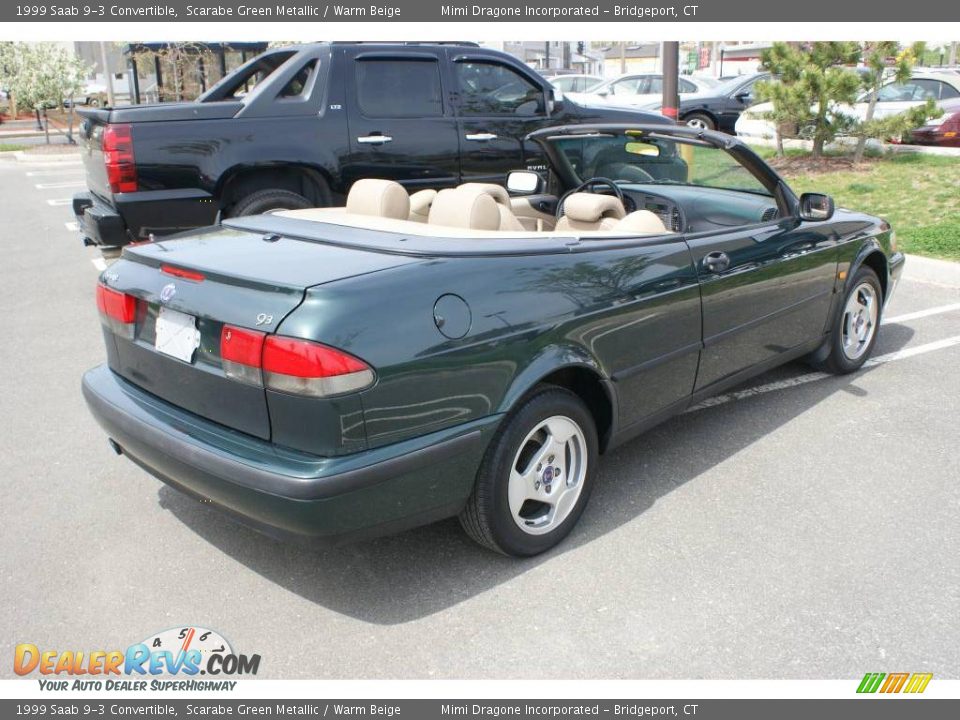 1999 Saab 9-3 Convertible Scarabe Green Metallic / Warm Beige Photo #4