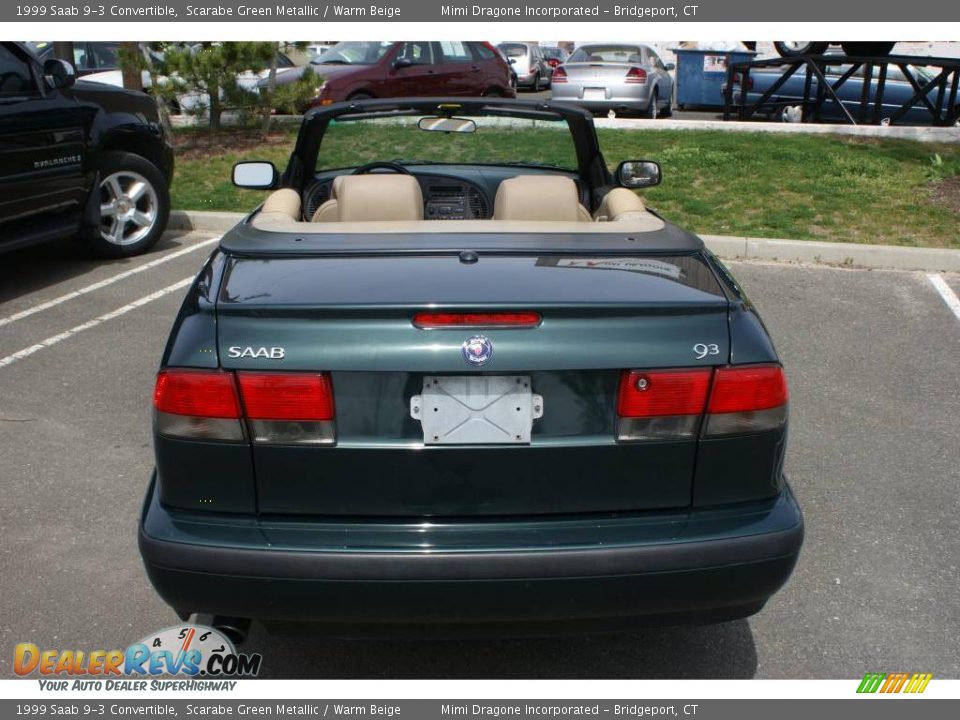 1999 Saab 9-3 Convertible Scarabe Green Metallic / Warm Beige Photo #5