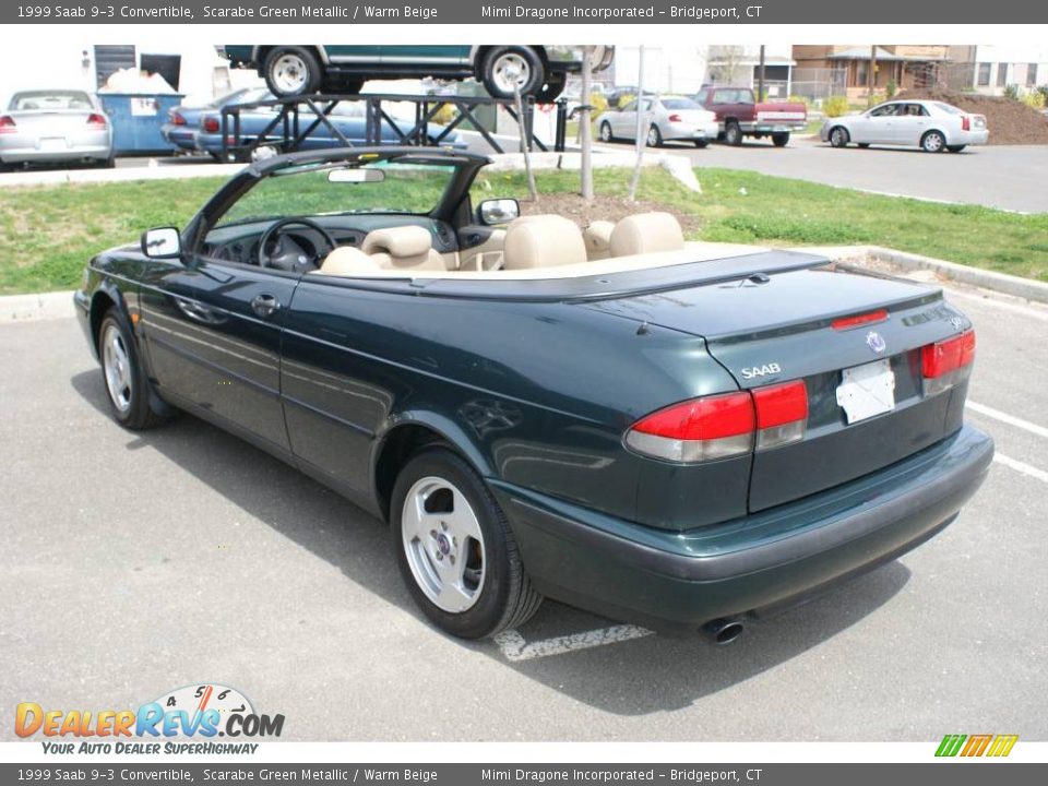 1999 Saab 9-3 Convertible Scarabe Green Metallic / Warm Beige Photo #6