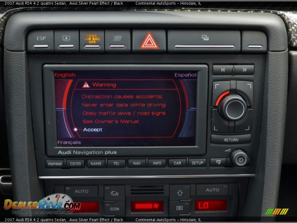 2007 Audi RS4 4.2 quattro Sedan Avus Silver Pearl Effect / Black Photo #24