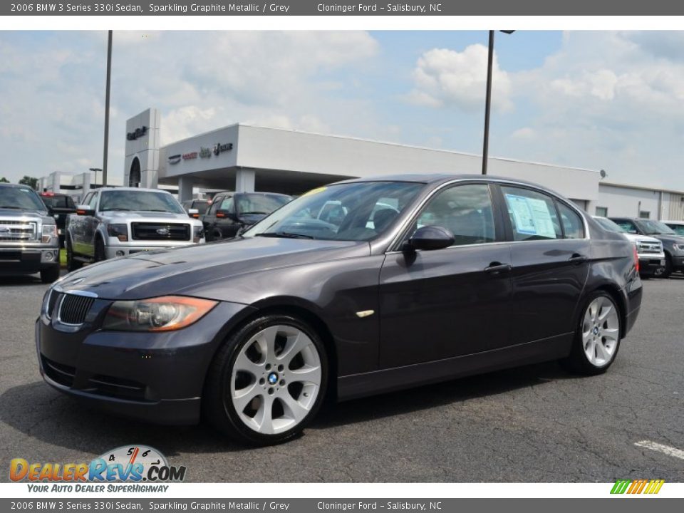 2006 BMW 3 Series 330i Sedan Sparkling Graphite Metallic / Grey Photo #6