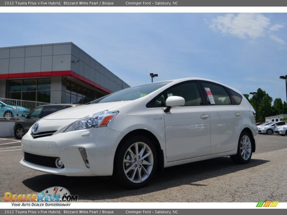 2013 Toyota Prius v Five Hybrid Blizzard White Pearl / Bisque Photo #1
