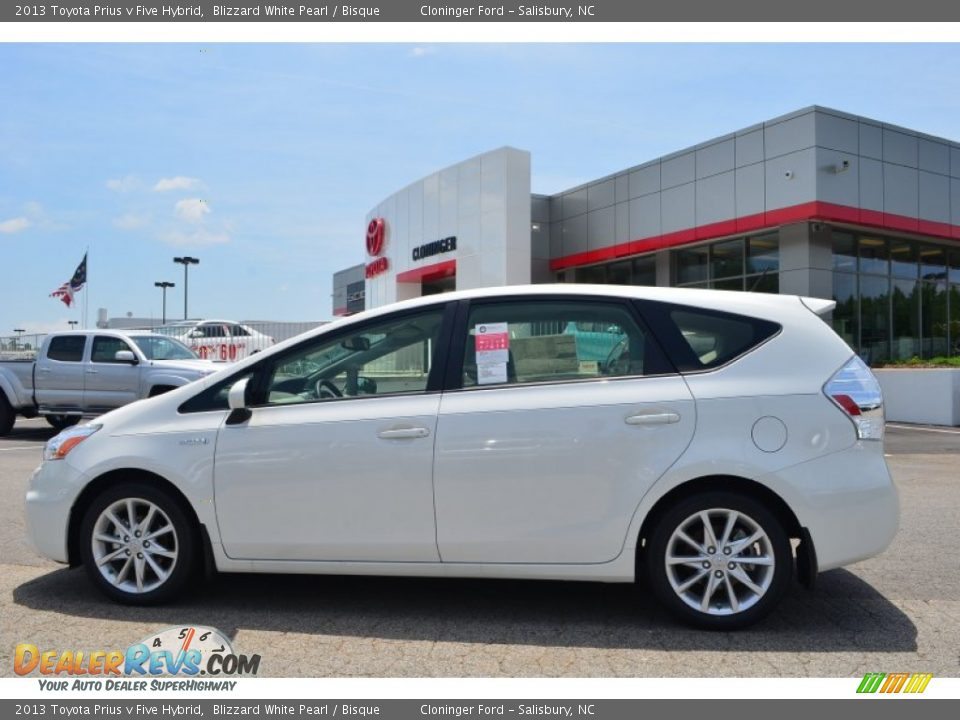 2013 Toyota Prius v Five Hybrid Blizzard White Pearl / Bisque Photo #2