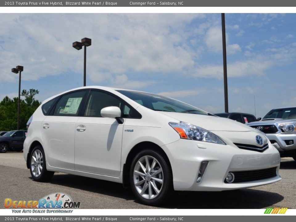 2013 Toyota Prius v Five Hybrid Blizzard White Pearl / Bisque Photo #3