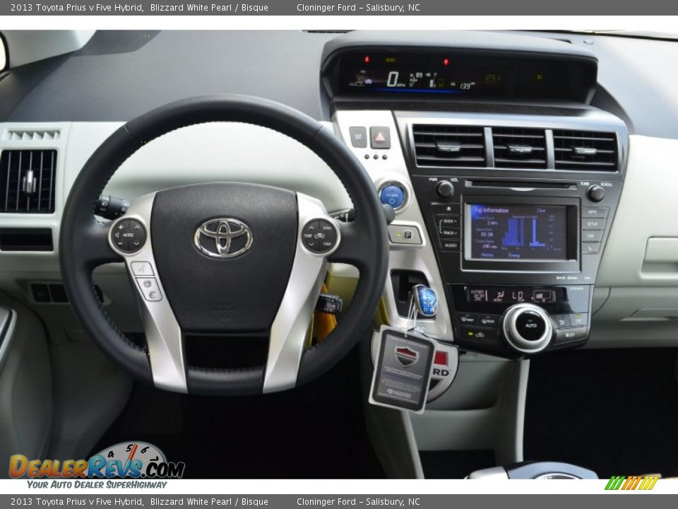 2013 Toyota Prius v Five Hybrid Blizzard White Pearl / Bisque Photo #10