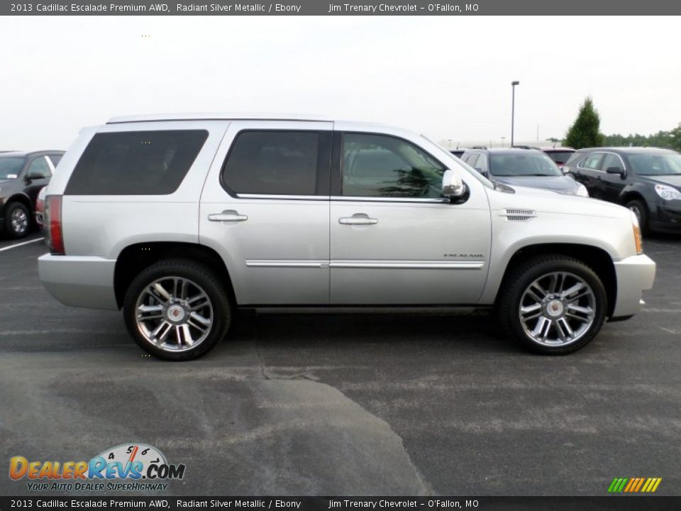 2013 Cadillac Escalade Premium AWD Radiant Silver Metallic / Ebony Photo #7