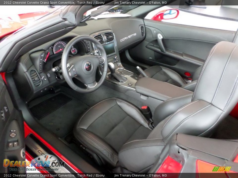 Ebony Interior - 2012 Chevrolet Corvette Grand Sport Convertible Photo #10