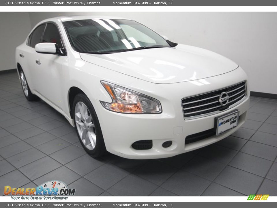 2011 Nissan Maxima 3.5 S Winter Frost White / Charcoal Photo #1