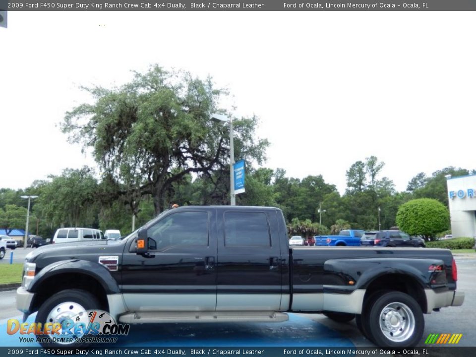 2009 Ford F450 Super Duty King Ranch Crew Cab 4x4 Dually Black / Chaparral Leather Photo #2