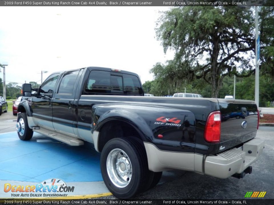 2009 Ford F450 Super Duty King Ranch Crew Cab 4x4 Dually Black / Chaparral Leather Photo #3