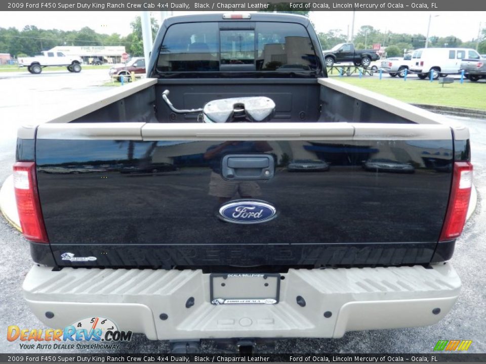 2009 Ford F450 Super Duty King Ranch Crew Cab 4x4 Dually Black / Chaparral Leather Photo #4