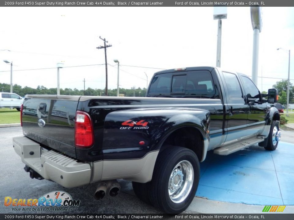 2009 Ford F450 Super Duty King Ranch Crew Cab 4x4 Dually Black / Chaparral Leather Photo #8