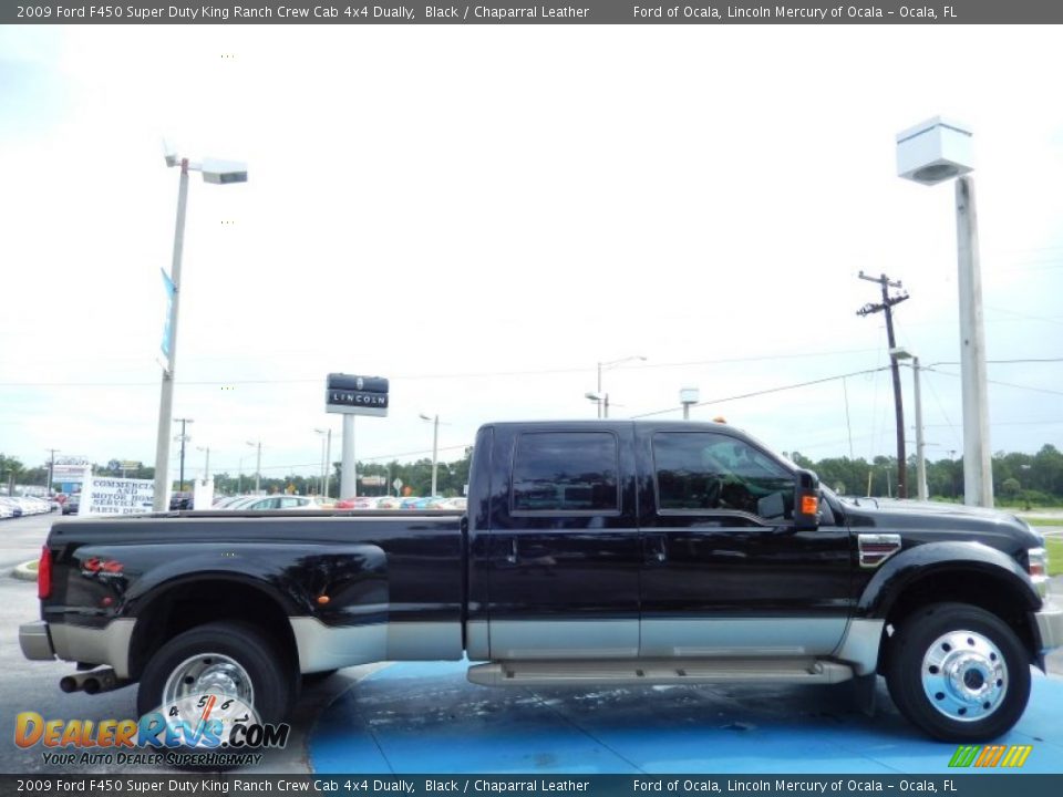 2009 Ford F450 Super Duty King Ranch Crew Cab 4x4 Dually Black / Chaparral Leather Photo #9