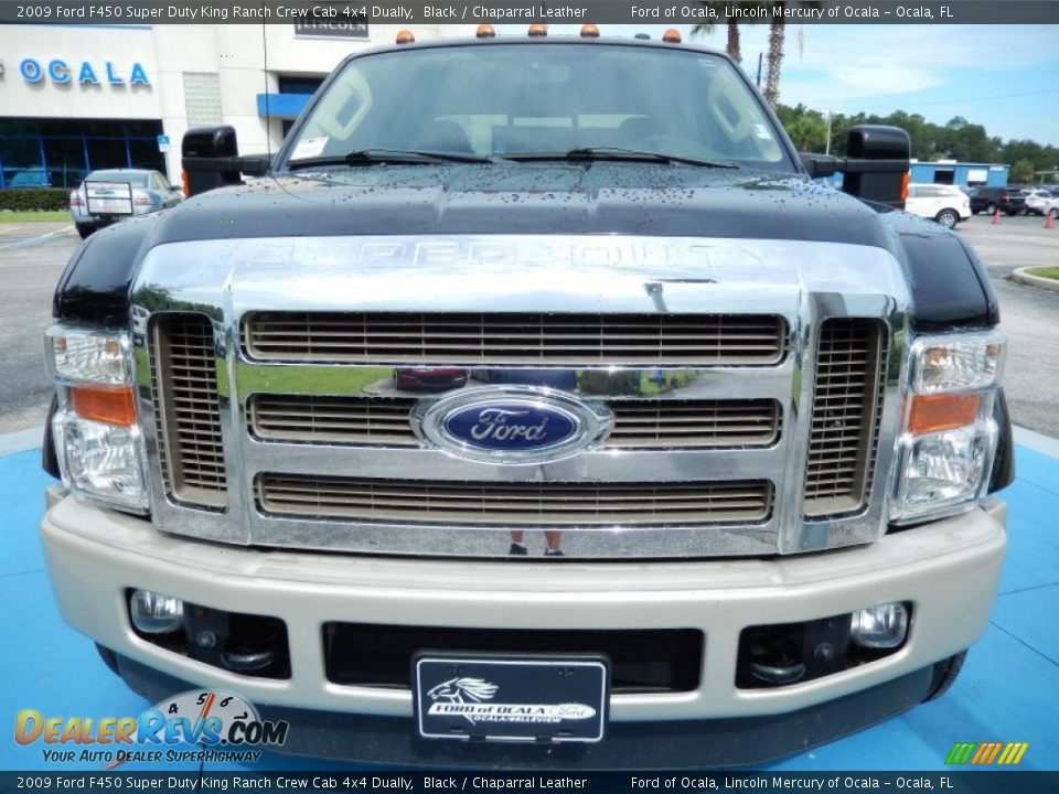 2009 Ford F450 Super Duty King Ranch Crew Cab 4x4 Dually Black / Chaparral Leather Photo #11