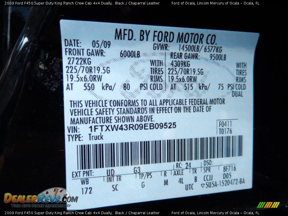 2009 Ford F450 Super Duty King Ranch Crew Cab 4x4 Dually Black / Chaparral Leather Photo #32