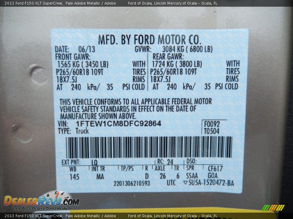 2013 Ford F150 XLT SuperCrew Pale Adobe Metallic / Adobe Photo #12
