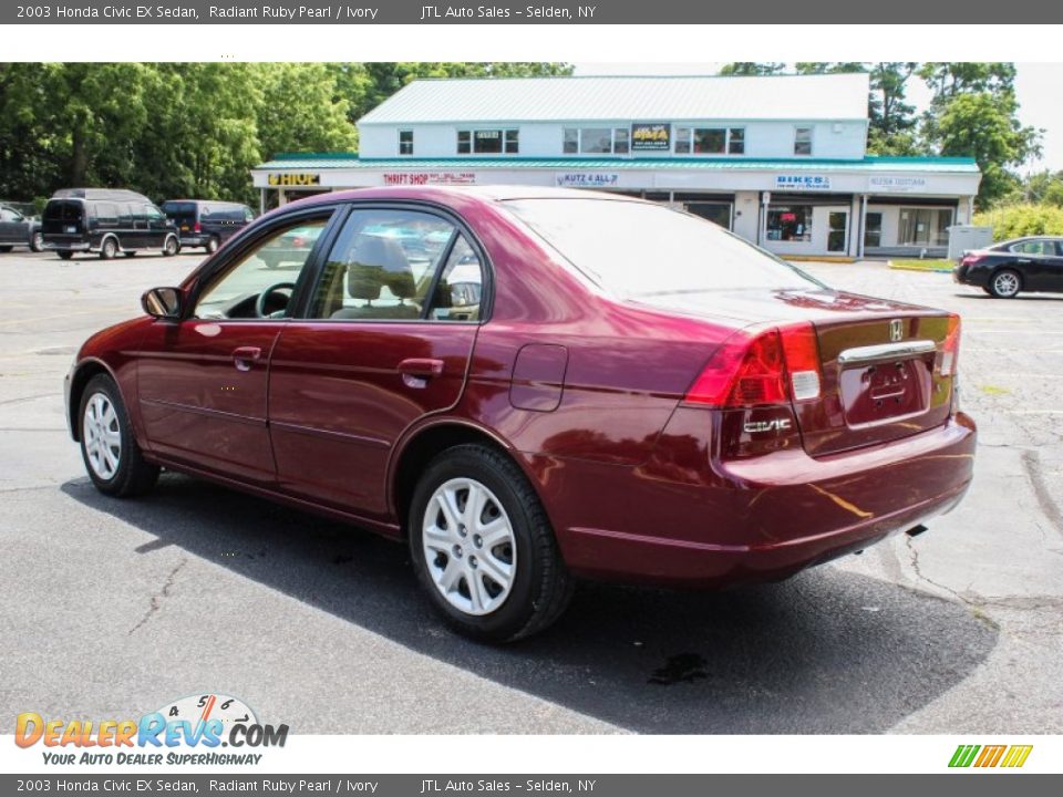 2003 Honda Civic EX Sedan Radiant Ruby Pearl / Ivory Photo #4