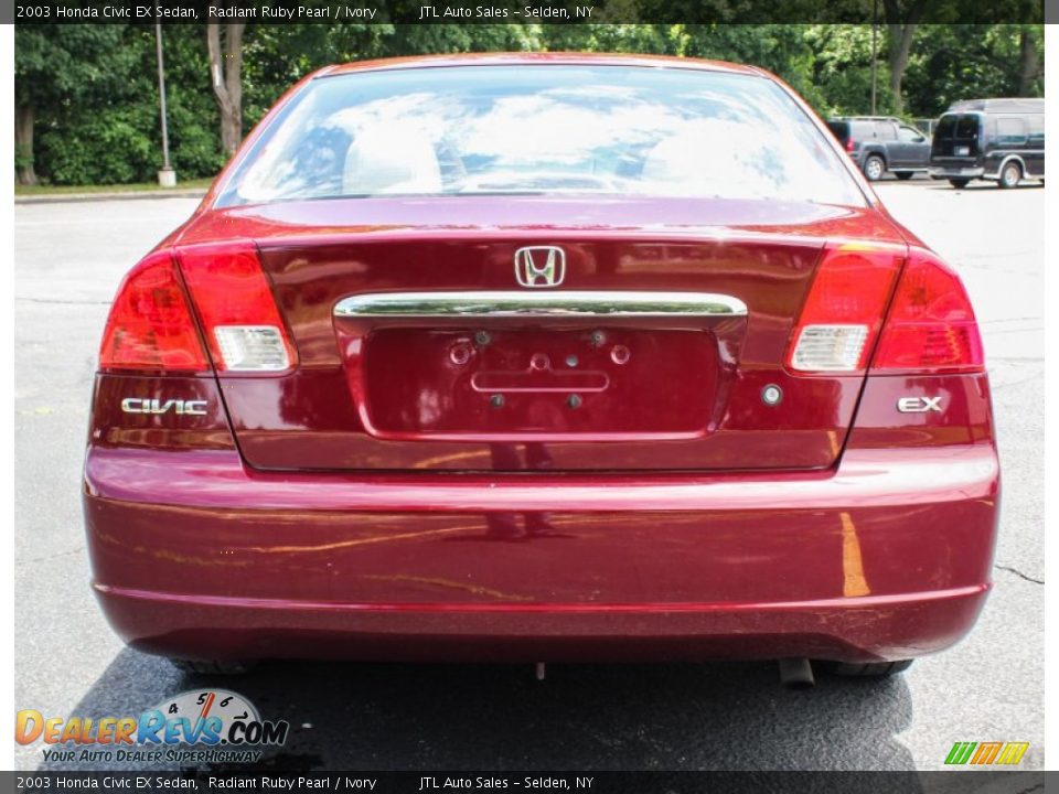 2003 Honda Civic EX Sedan Radiant Ruby Pearl / Ivory Photo #5