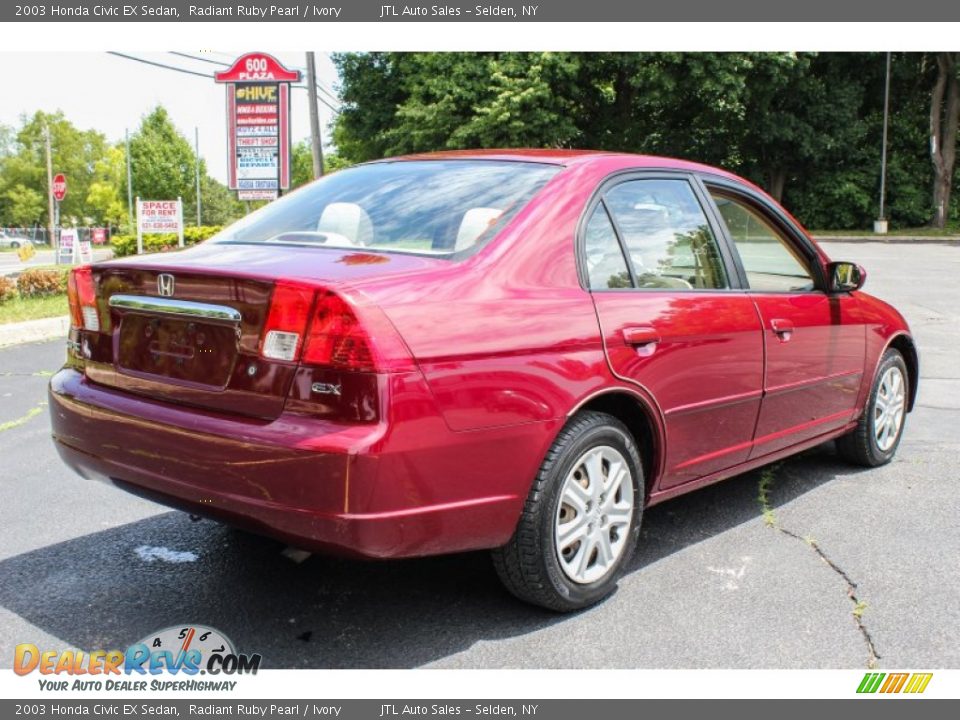2003 Honda Civic EX Sedan Radiant Ruby Pearl / Ivory Photo #6