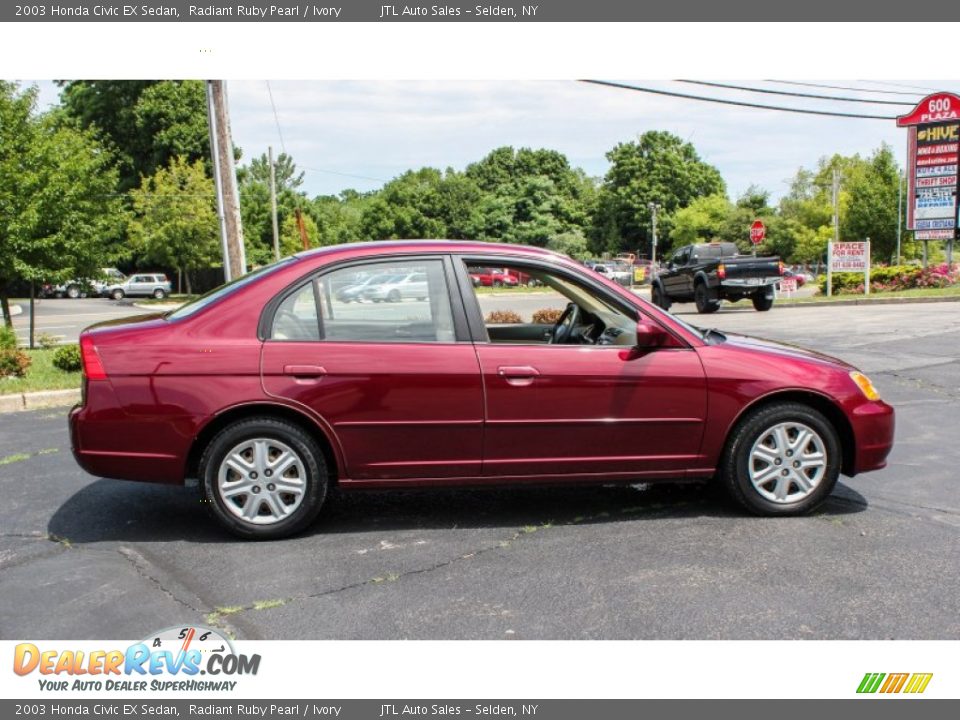 2003 Honda Civic EX Sedan Radiant Ruby Pearl / Ivory Photo #7