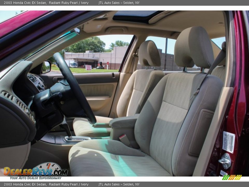 2003 Honda Civic EX Sedan Radiant Ruby Pearl / Ivory Photo #12