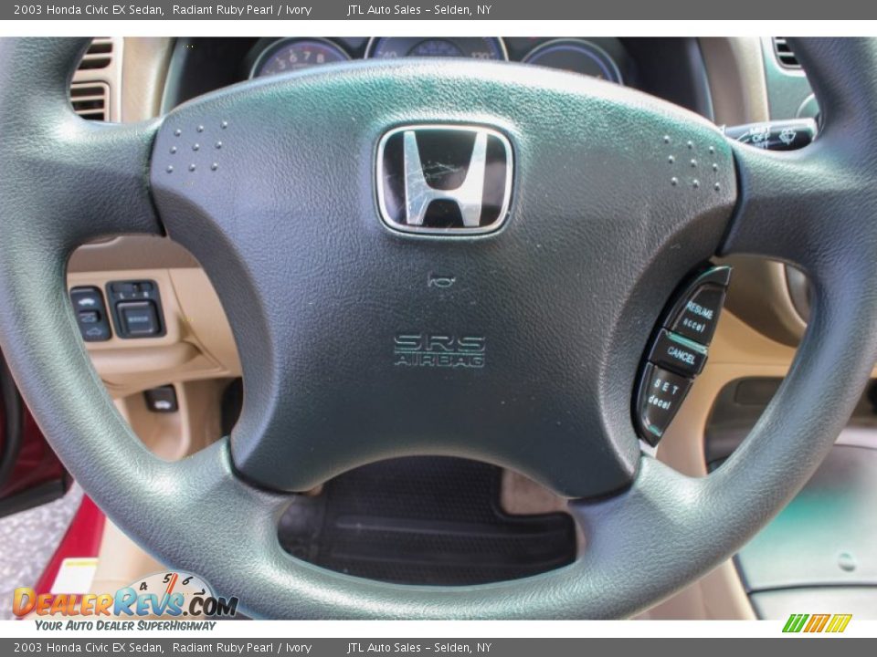 2003 Honda Civic EX Sedan Radiant Ruby Pearl / Ivory Photo #15