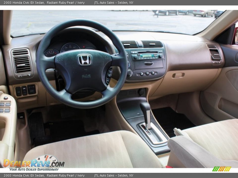 Ivory Interior - 2003 Honda Civic EX Sedan Photo #16