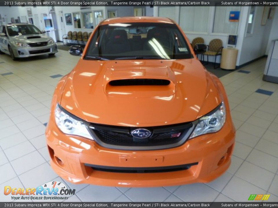 2013 Subaru Impreza WRX STi 4 Door Orange Special Edition Tangerine Orange Pearl / STi Black Alcantara/Carbon Black Photo #2
