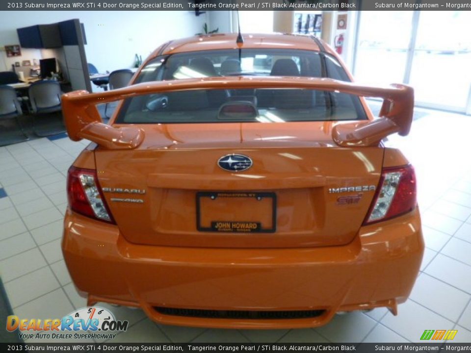 2013 Subaru Impreza WRX STi 4 Door Orange Special Edition Tangerine Orange Pearl / STi Black Alcantara/Carbon Black Photo #6