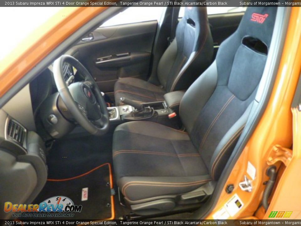 STi Black Alcantara/Carbon Black Interior - 2013 Subaru Impreza WRX STi 4 Door Orange Special Edition Photo #14