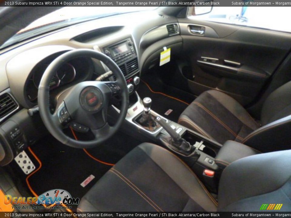 STi Black Alcantara/Carbon Black Interior - 2013 Subaru Impreza WRX STi 4 Door Orange Special Edition Photo #15