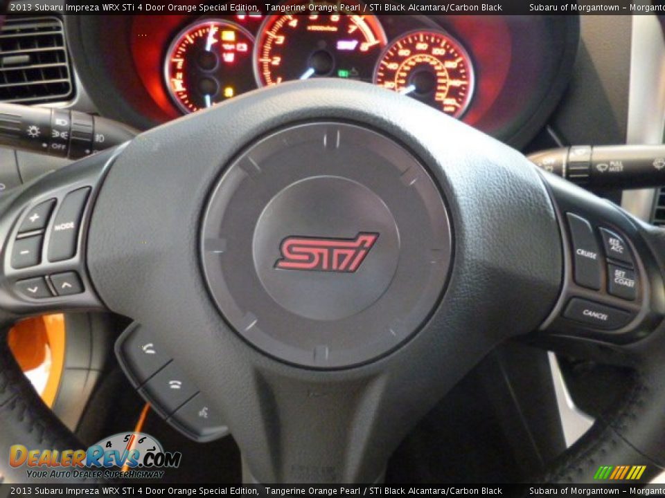 2013 Subaru Impreza WRX STi 4 Door Orange Special Edition Steering Wheel Photo #17