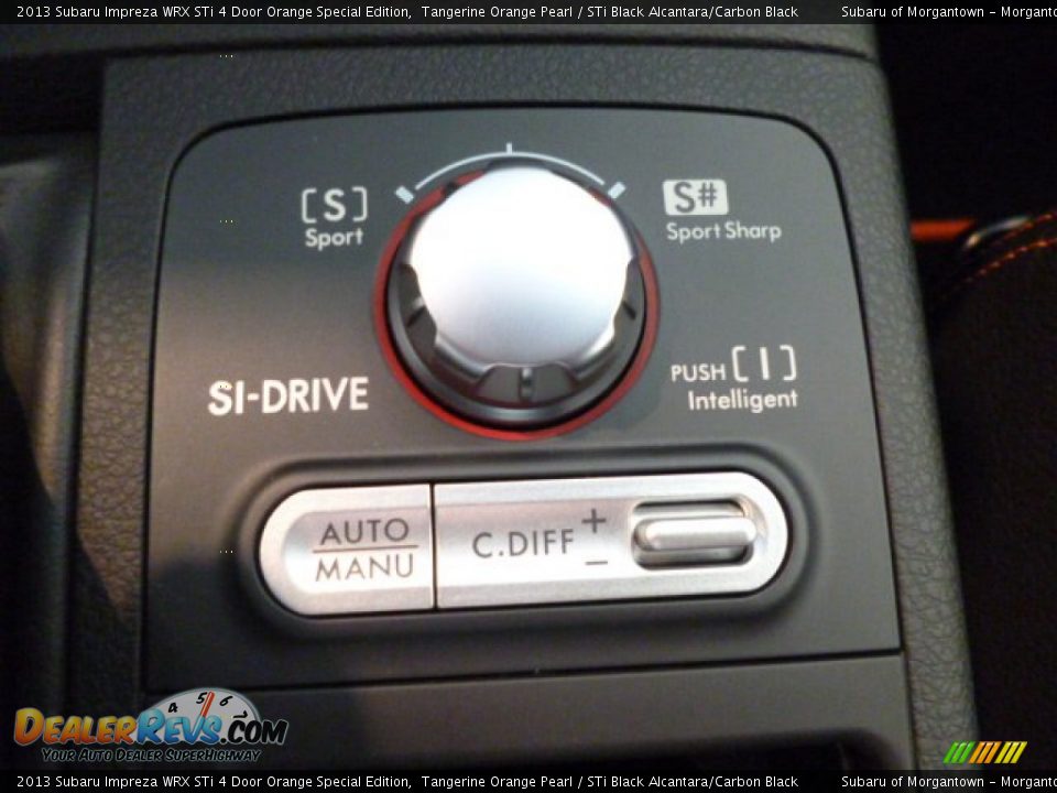 Controls of 2013 Subaru Impreza WRX STi 4 Door Orange Special Edition Photo #18