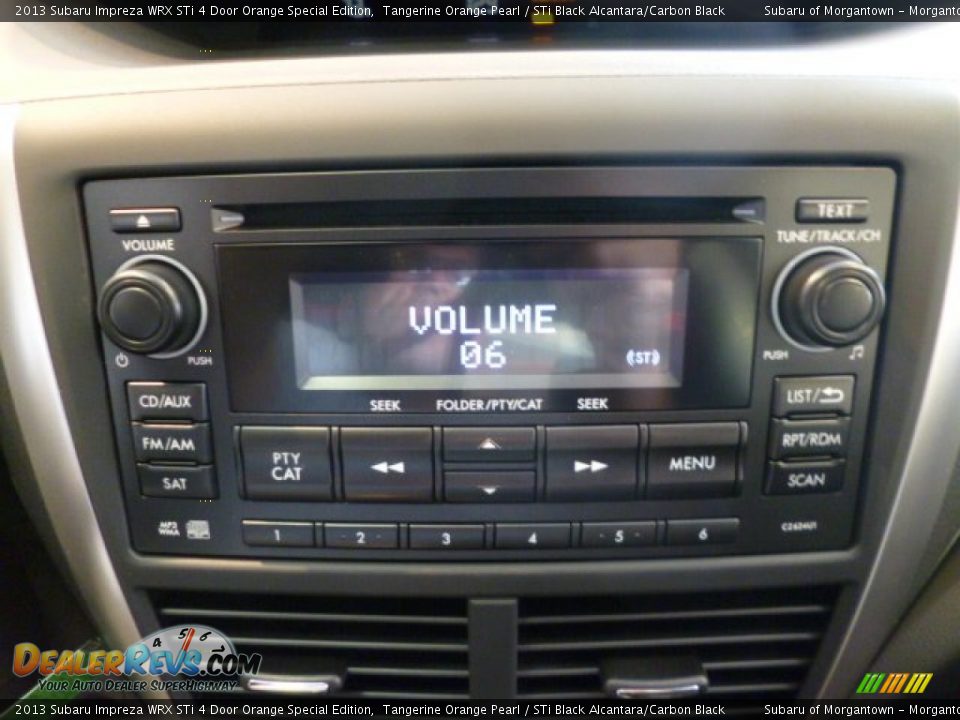 Audio System of 2013 Subaru Impreza WRX STi 4 Door Orange Special Edition Photo #19