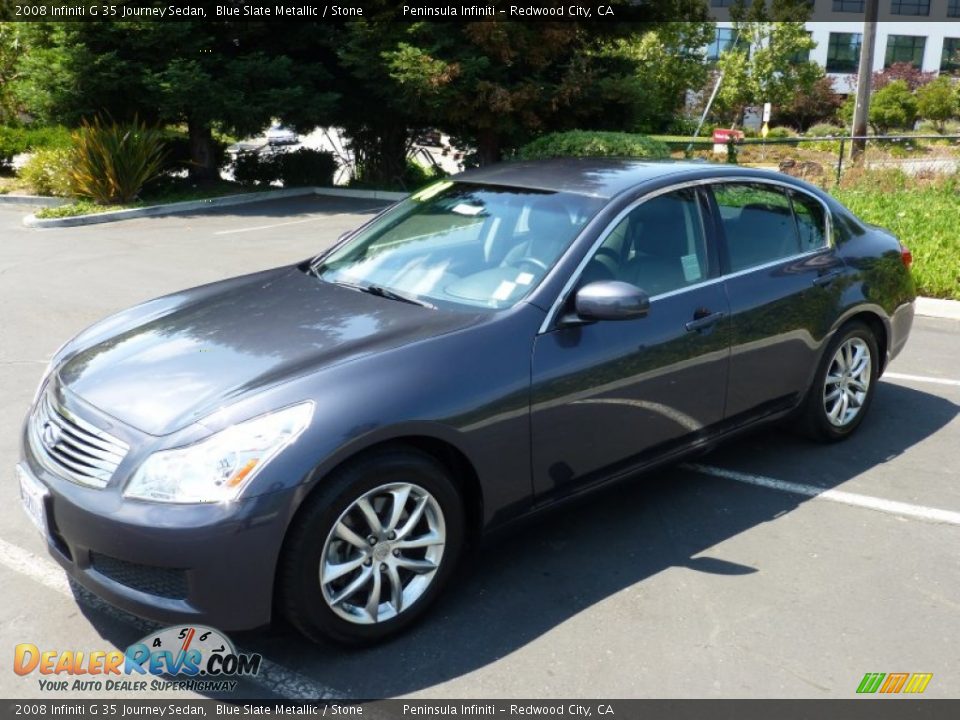 2008 Infiniti G 35 Journey Sedan Blue Slate Metallic / Stone Photo #3