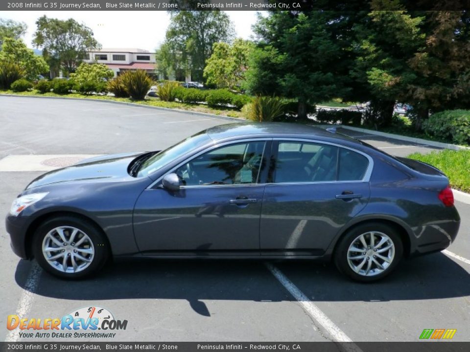 2008 Infiniti G 35 Journey Sedan Blue Slate Metallic / Stone Photo #8
