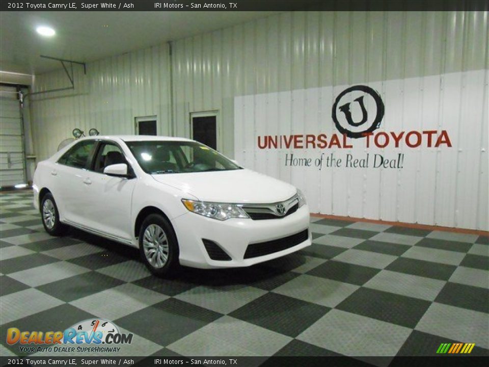 2012 Toyota Camry LE Super White / Ash Photo #1