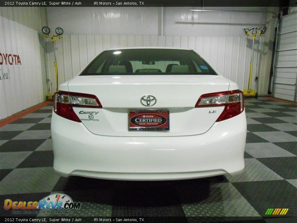 2012 Toyota Camry LE Super White / Ash Photo #6