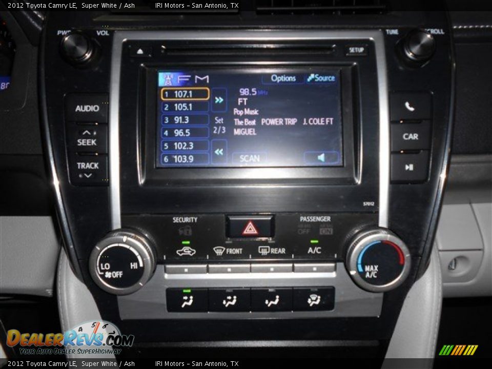 2012 Toyota Camry LE Super White / Ash Photo #14