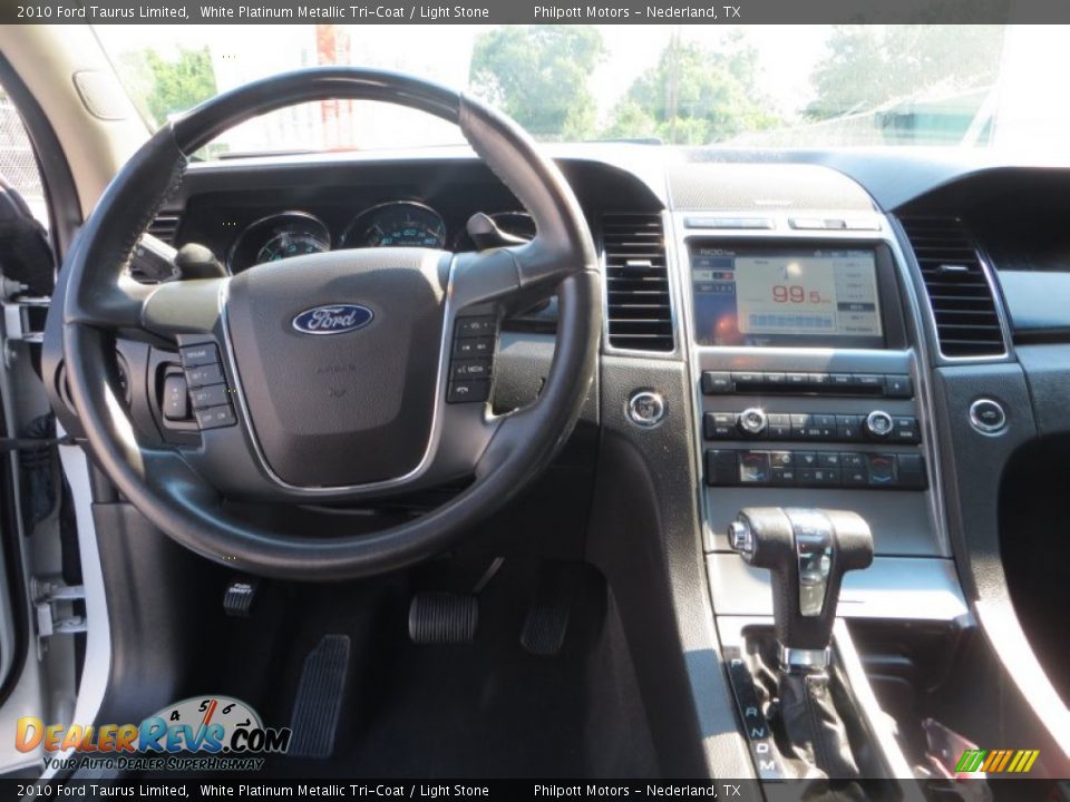 2010 Ford Taurus Limited White Platinum Metallic Tri-Coat / Light Stone Photo #34