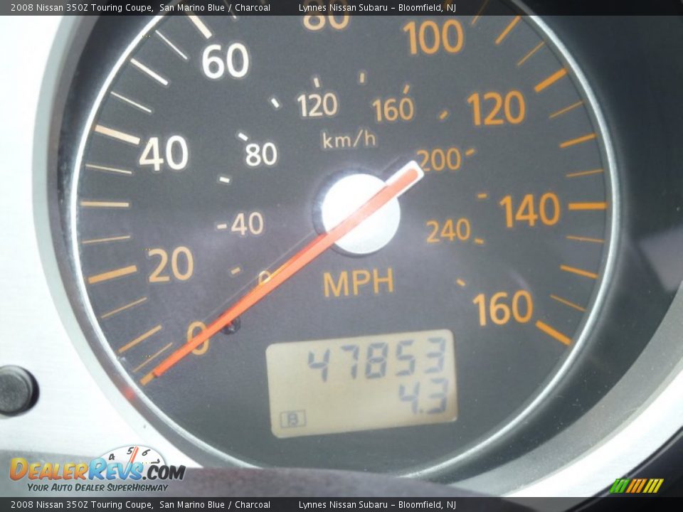2008 Nissan 350Z Touring Coupe San Marino Blue / Charcoal Photo #21