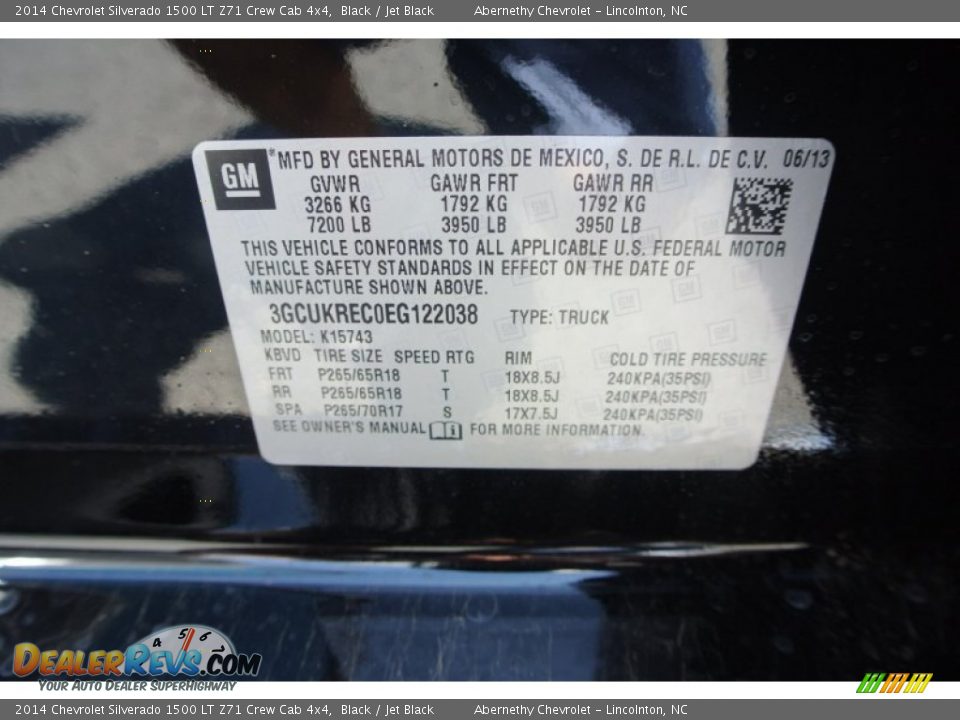 2014 Chevrolet Silverado 1500 LT Z71 Crew Cab 4x4 Black / Jet Black Photo #7