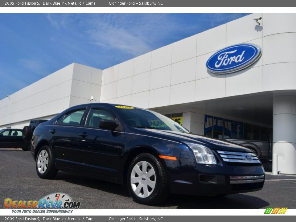 2009 Ford Fusion S Dark Blue Ink Metallic / Camel Photo #1
