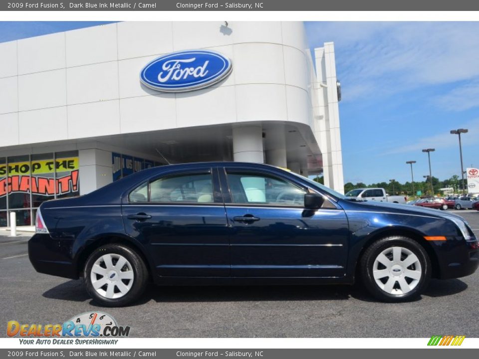 2009 Ford Fusion S Dark Blue Ink Metallic / Camel Photo #2