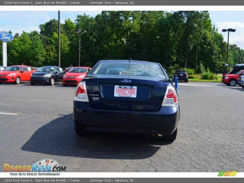 2009 Ford Fusion S Dark Blue Ink Metallic / Camel Photo #4