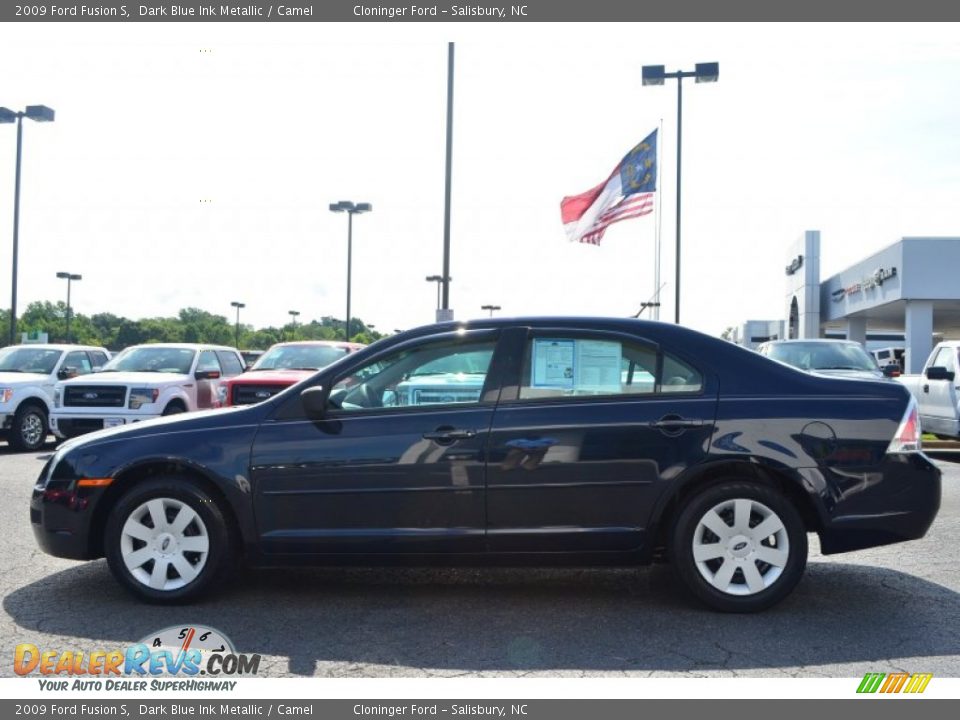 2009 Ford Fusion S Dark Blue Ink Metallic / Camel Photo #5