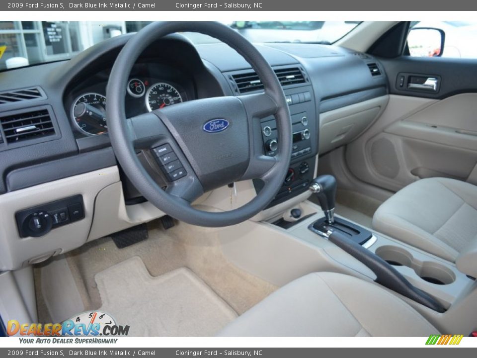 2009 Ford Fusion S Dark Blue Ink Metallic / Camel Photo #10