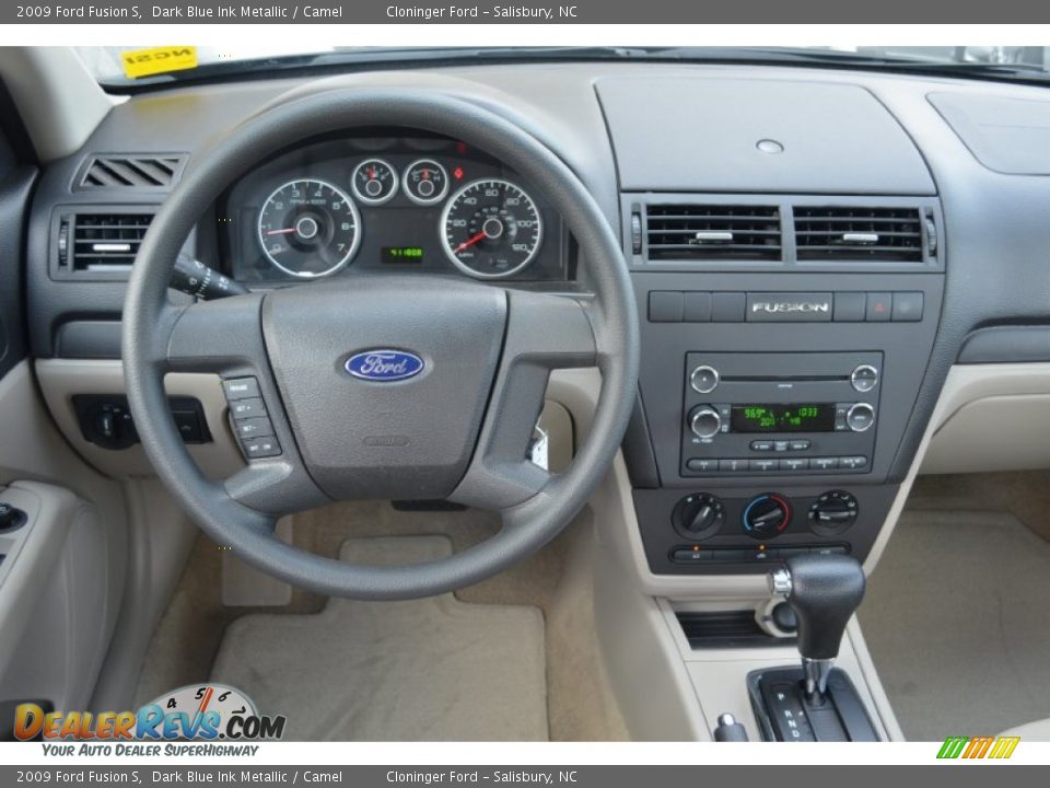 2009 Ford Fusion S Dark Blue Ink Metallic / Camel Photo #17