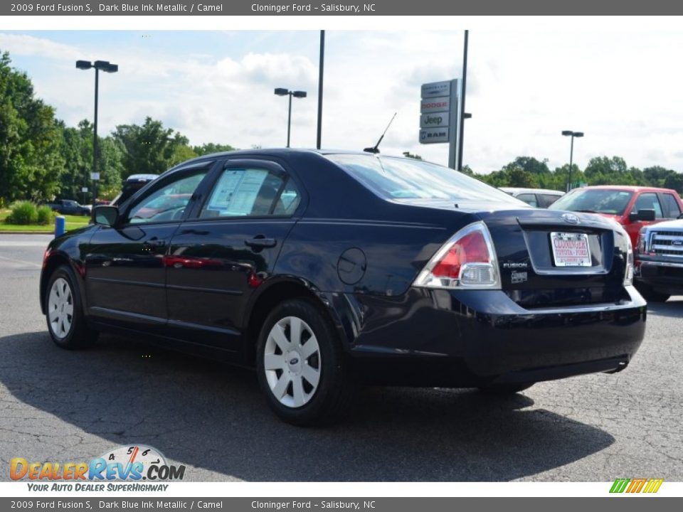2009 Ford Fusion S Dark Blue Ink Metallic / Camel Photo #25