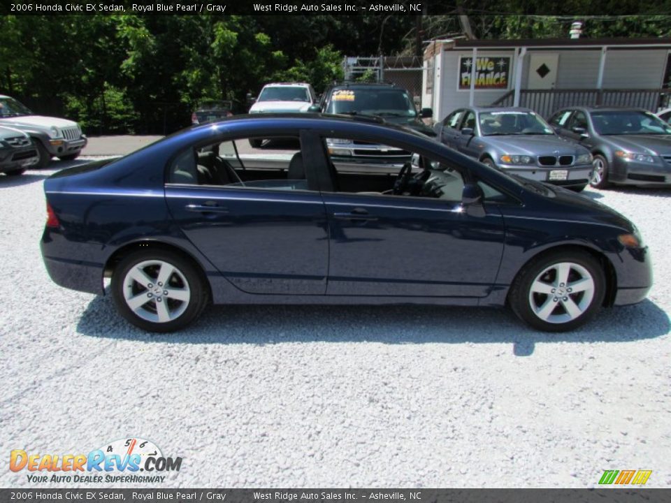 2006 Honda Civic EX Sedan Royal Blue Pearl / Gray Photo #3